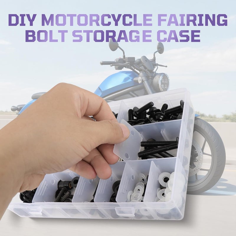PIKPOP Motorcycle Fairing Bolt Kit, 210 Pcs Stainless Steel M5 M6 Universal Windscreen Screw Accessories for Kawasaki, Yamaha, Suzuki, Honda, Ducati, BMW, Included Fastener, Nut, Spire Clip (Sugar Purple) - Image 5